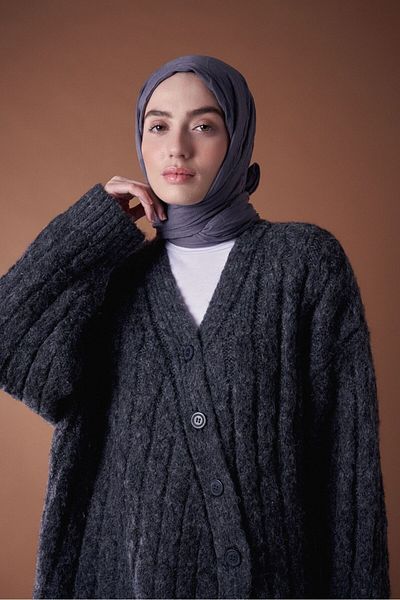 Modakaşmir Bamboo Shawl Series Dark Gray
