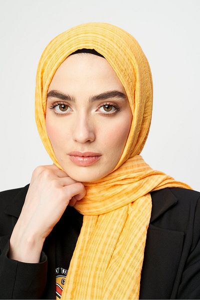 Modakaşmir شال من سلسلة Misto Cotton باللون الأصفر