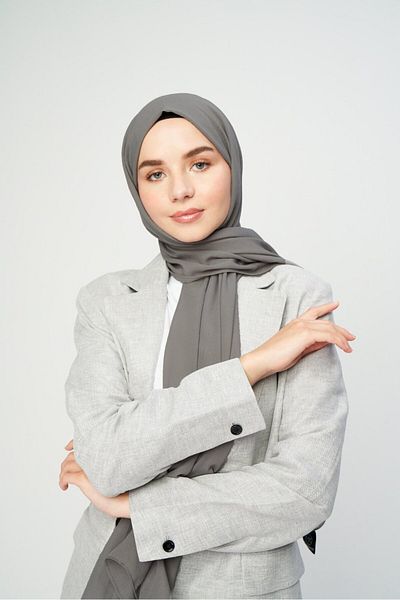 Modakaşmir Kraş Cotton Shawl Gray