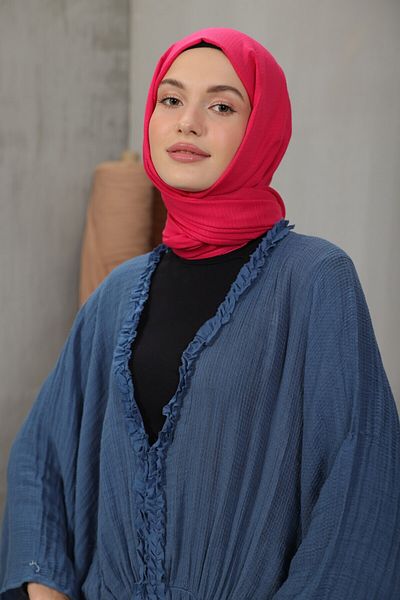 Modakaşmir Σειρά Cosy Cotton Φούξια Σάλι