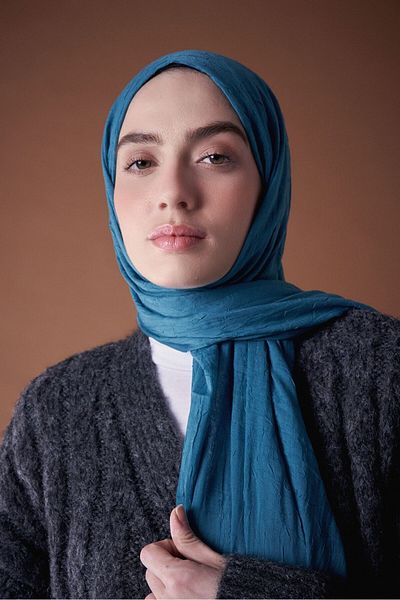 Modakaşmir Seria Bamboo Shawl Petrol deschis