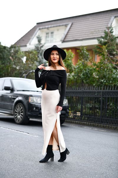 pooqz Long Skirt with Side Slits