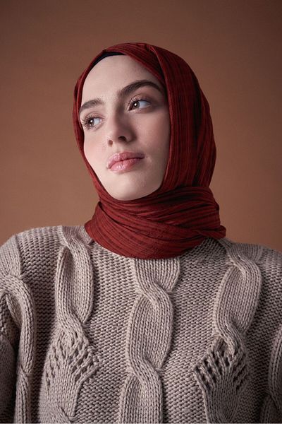 Modakaşmir Şal din seria Misto Cotton Roşu Claret