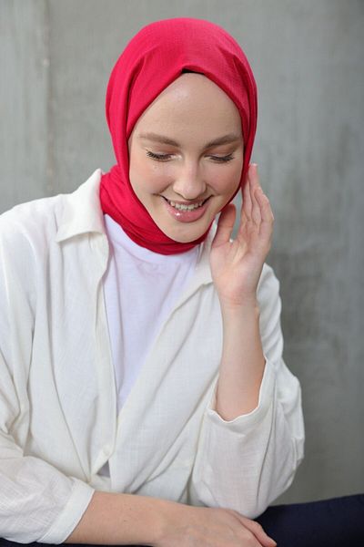 Modakaşmir شال من سلسلة القطن المريح باللون البنفسجي