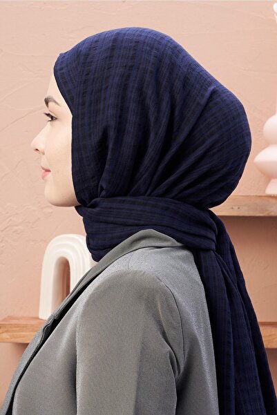 Modakaşmir Σάλι Misto Pamuk Σειράς Σκούρο Μπλε