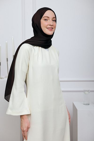 Modakaşmir Σάλι Devore Satin Series Σκούρο Καφέ