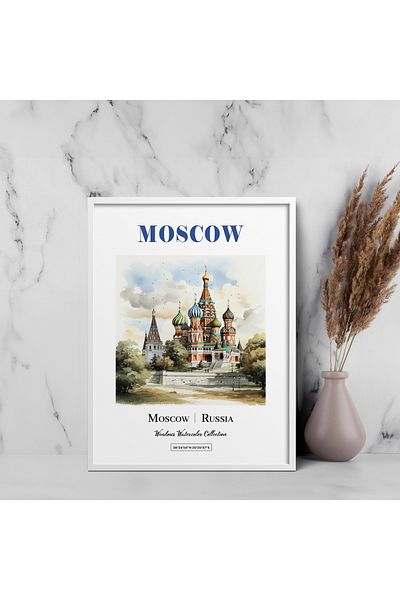 HOMEPACK Pictură cu un singur cadru Seria acuarelă Moscova Poster Pictură TK/449
