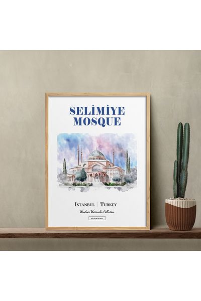 HOMEPACK Картина с една рамка, акварелна серия, плакат на джамията Селимие, TK/454