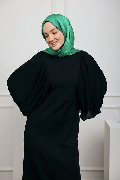Modakaşmir Devore Satin Series Shawl Benetton Green
