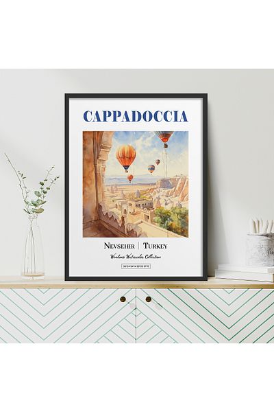 HOMEPACK Pictură cu un singur cadru Seria acuarelă Cappadocia Poster Pictură TK/447