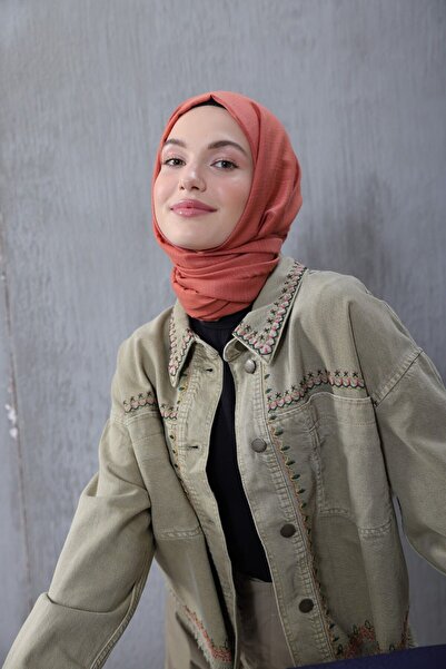 Modakaşmir Σειρά Cosy Cotton Σάλι Ανοιχτό Πλακάκι