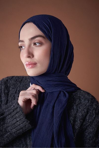 Modakaşmir Σειρά Bamboo Shawl Navy Blue
