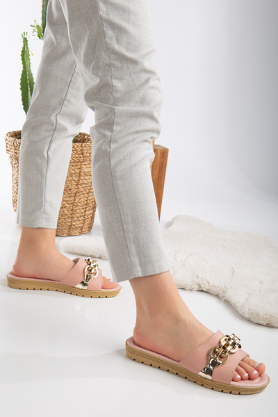 Slipcat Women's Chain Slippers Thick Sole Outdoor Street and Beach Slippers