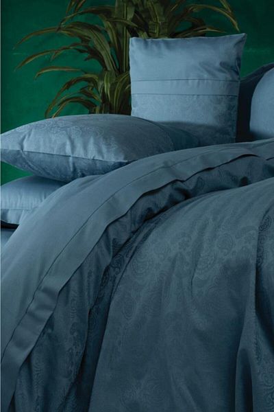Cotton Box Set cuvertură de pilota din satin - dublu, jacquard, Sante Petrol
