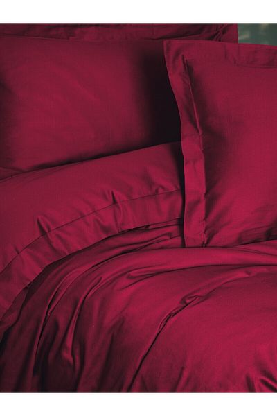 Cotton Box Elegant Satin Single Duvet Cover Set Claret Red