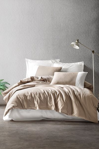 Cotton Box Set cuvertură dublu pentru pilota Plain Sport Mink Cream.