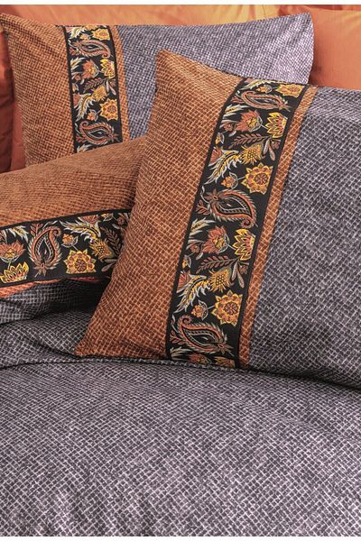 Cotton Box Комплект двойни завивки с фолклорно изкуство Dalila Cinnamon