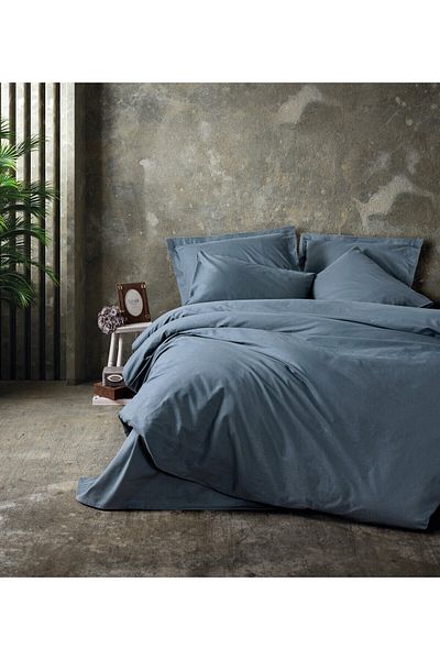Cotton Box Single Anthracite Ranforce Duvet Cover Set