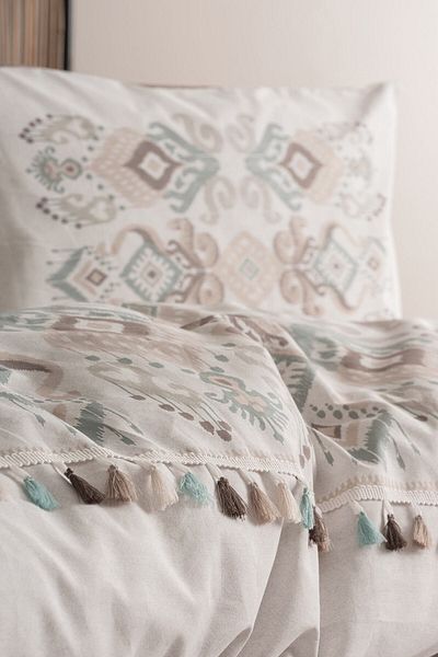 Cotton Box طقم غطاء لحاف فردي كاندي أسيلو بني