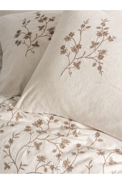 Cotton Box طقم غطاء لحاف مزدوج من القطن والكتان - Hemera