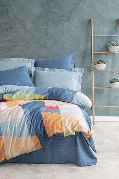 Cotton Box Set cuvertură de pilota unică modernă Cozy Blue