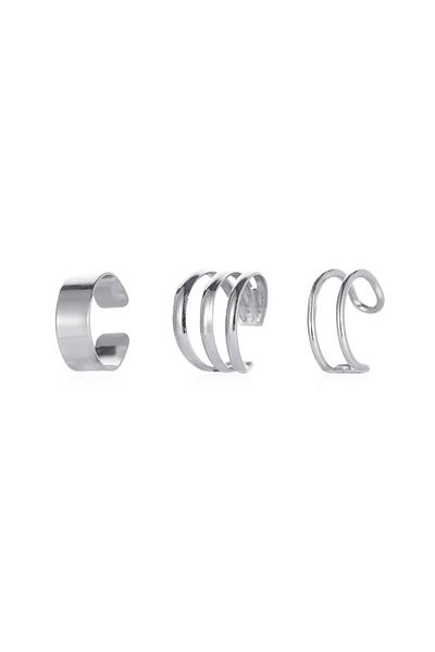 Köstebek Triple Compression Steel Cartilage Earrings Set