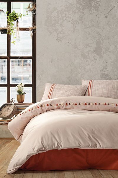Cotton Box Σετ Παπλωματοθήκη Διπλό Candy Merri Beige