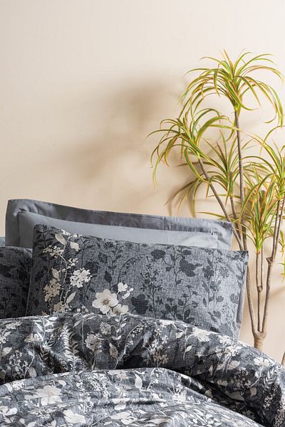 Cotton Box Comely Anthracite Double Duvet Cover Set
