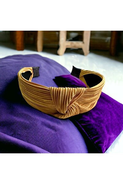 alsaccessories Coroană model cu șnur de culoare muștar, diademă