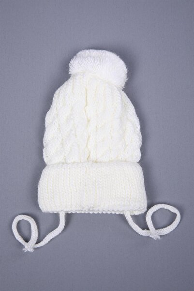 Babyhola Triko Ponponlu Bağlamalı Kız Erkek Bebek Yenidoğan 0-6 Ay Bere 0946-1