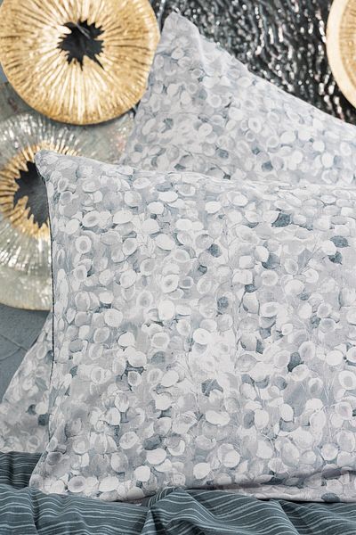 Cotton Box Minimal Molly Anthracite 100% Cotton Single Duvet Cover Set with Rubber Sheets