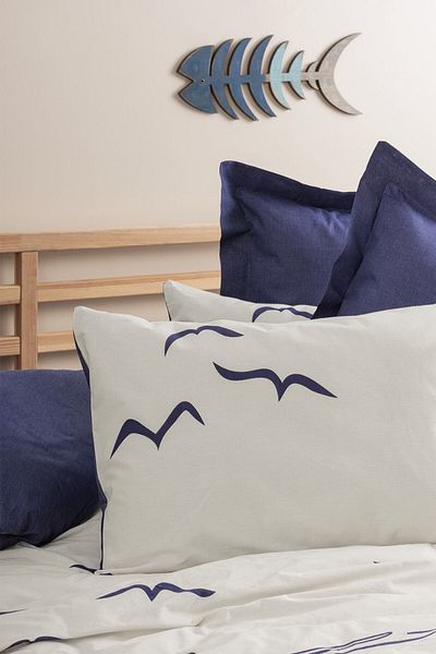 Cotton Box Σετ Παπλωματοθήκη Maritime Larum Navy Blue
