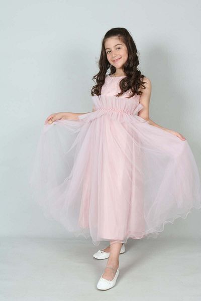 Jannock Girl's Salmon Evening Dress Graduation Outfit