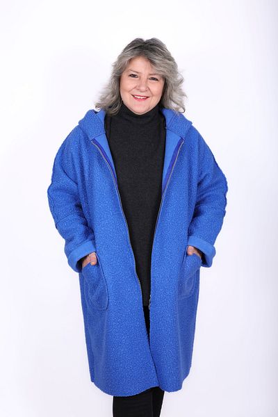 Hitit Butik Boucle Blue Thick Cardigan