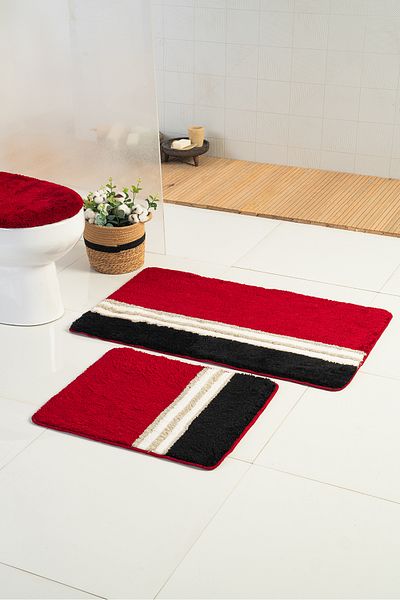 VONALDI HOME Set de toaletă din 3 piese Sky Acrilic Glitter Negru-Roșu Claret