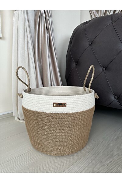 ASL CONCEPT سلة تنظيم من الخوص بمقبض من الجوت إكرو