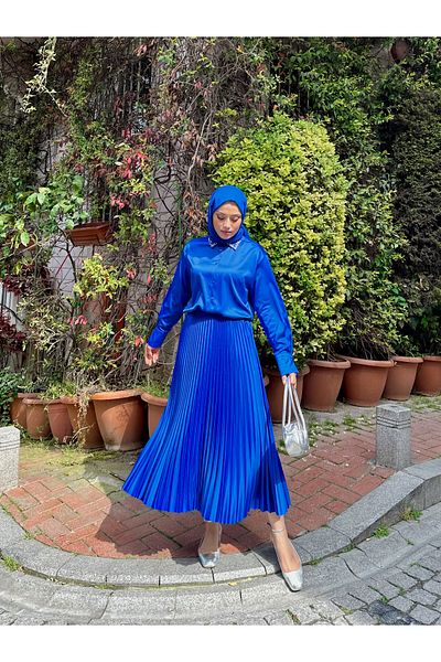 BUTİK C Satin Fabric Pleated Skirt