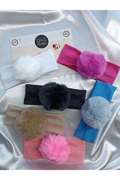 MyHubi مجموعة مكونة من 6 قطع (معلبة) مصنوعة يدويًا من باندانا من شعر الأرنب للفتيات الصغيرات