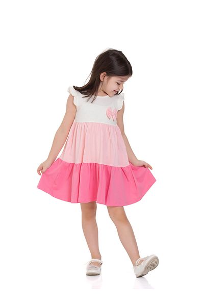 My Hanne 73501 Model Three Color RuFFle Dress