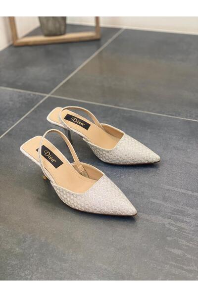 DİVA Γυναικείο καθημερινό βραδινό φόρεμα Diva με ασημένια τακούνια