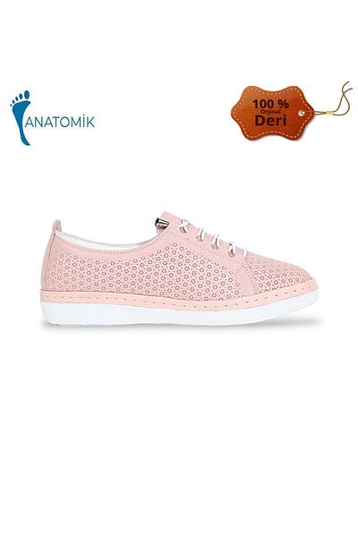 Konfores 1844 Genuine Leather Anatomical Sole Casual Shoes - NKT01844-PUDRA-38