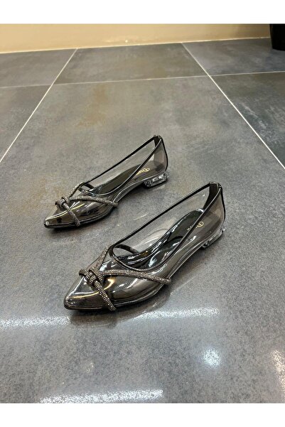 DİVA Ντίβα Μαύρη Διάφανη Γυναικεία Μπαλαρίνα