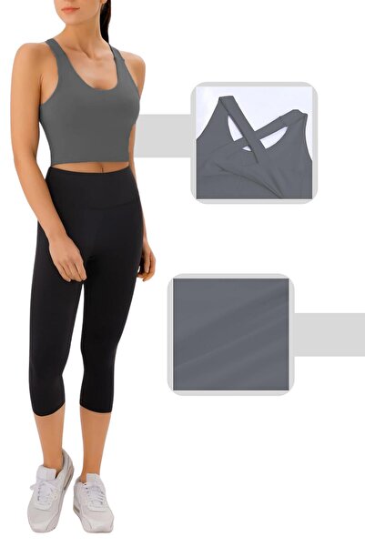 GHASSY CO. Women's Cross Back Detailed Yoga Exercise Fitness Sports Bra Crs001