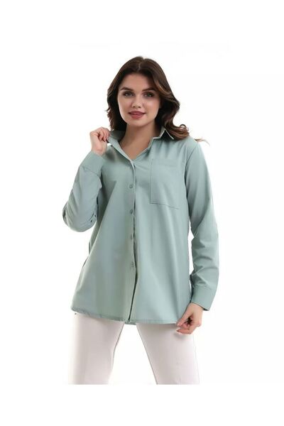 LİLY CELESTİA TERİKOTON KADIN UZUN KOL OVERSİZE GÖMLEK