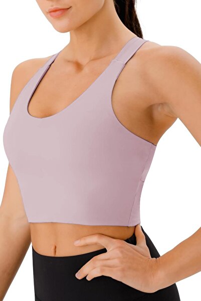 GHASSY CO. Γυναικείο αθλητικό σουτιέν γυμναστικής γιόγκα με λεπτομέρεια σταυρωτή πλάτη CRS001