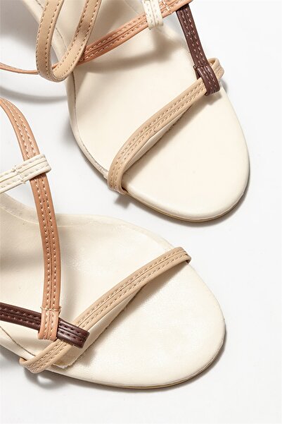 Elle Shoes Bej Kadın Topuklu Sandalet