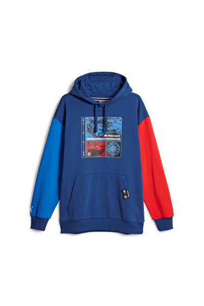 Puma Erkek BMW Logo Kapşonlu Sweatshırts BMW MMS Graphic Hoodie Pro Blue-M Color 62122704