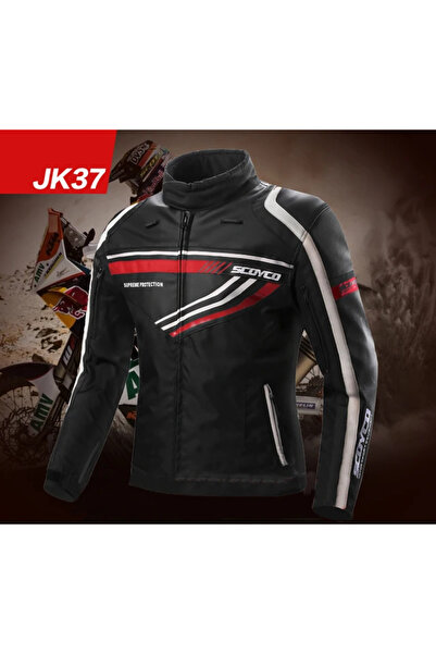 Scoyco Jk37 Deri Mont Kırmızı/siyah