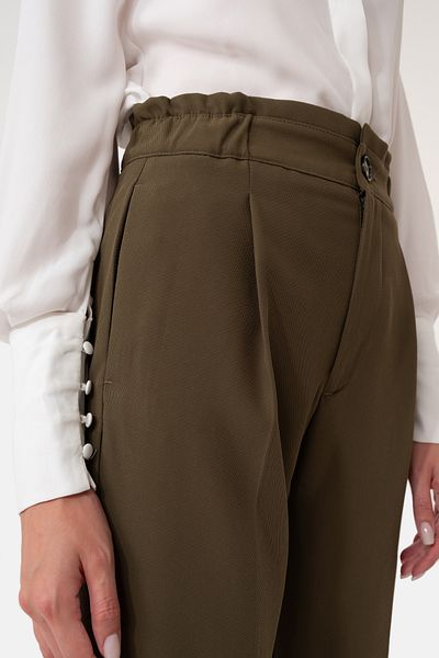 Just Like You Women's Khaki Trousers - Elastic Waist
