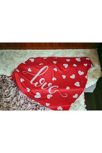 YORKADESIGN Valentine's Day Love Fleece Blanket Double
